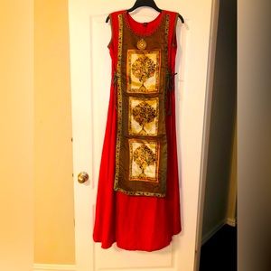 Indian party wear red gown
